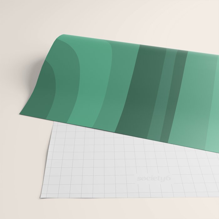 Retro Groove Mid Century Modern Minimal Abstract Emerald Green  Wrapping Paper Gallery Image 2