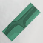 Retro Groove Mid Century Modern Minimal Abstract Emerald Green  Yoga Mat Gallery Image 1