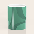 Retro Groove Mid Century Modern Minimal Abstract Emerald Green  Coffee Mug Gallery Image 4