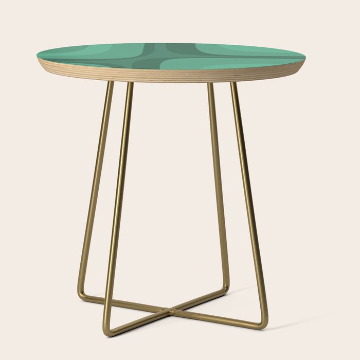 Retro Groove Mid Century Modern Minimal Abstract Emerald Green  Side Table Gallery Image 1