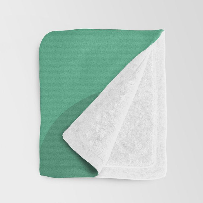 Retro Groove Mid Century Modern Minimal Abstract Emerald Green  Throw Blanket Gallery Image 3