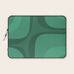 Retro Groove Mid Century Modern Minimal Abstract Emerald Green  Laptop Sleeve Gallery Image 1