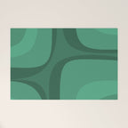 Retro Groove Mid Century Modern Minimal Abstract Emerald Green  Welcome Mat Gallery Image 1
