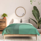 Retro Groove Mid Century Modern Minimal Abstract Emerald Green  Comforter Gallery Image 3