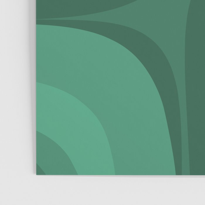 Retro Groove Mid Century Modern Minimal Abstract Emerald Green  Poster Gallery Image 3