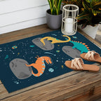 Dinosaurs Floating on an Asteroid Outdoor Rug Gallery Image 2