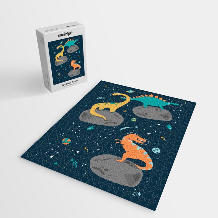 Dinosaurs Floating on an Asteroid Jigsaw Puzzle Gallery Image 2