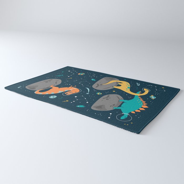 Dinosaurs Floating on an Asteroid Rug Gallery Image 3