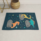 Dinosaurs Floating on an Asteroid Rug Gallery Image 1