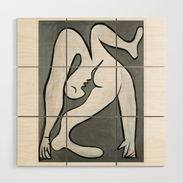 Picasso - Le Acrobat, 1930, Artwork Reproduction, Tshirts, Prints, Posters For Men, Women, Youth Wood Wall Art Gallery Image 1