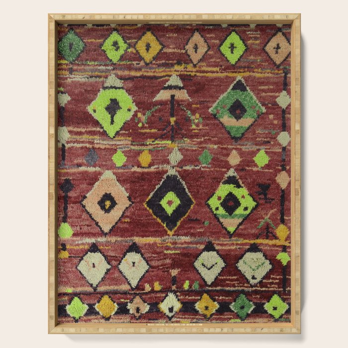 Moroccan Sunset Bohemian Geometric Pattern Serving Tray Gallery Image 1