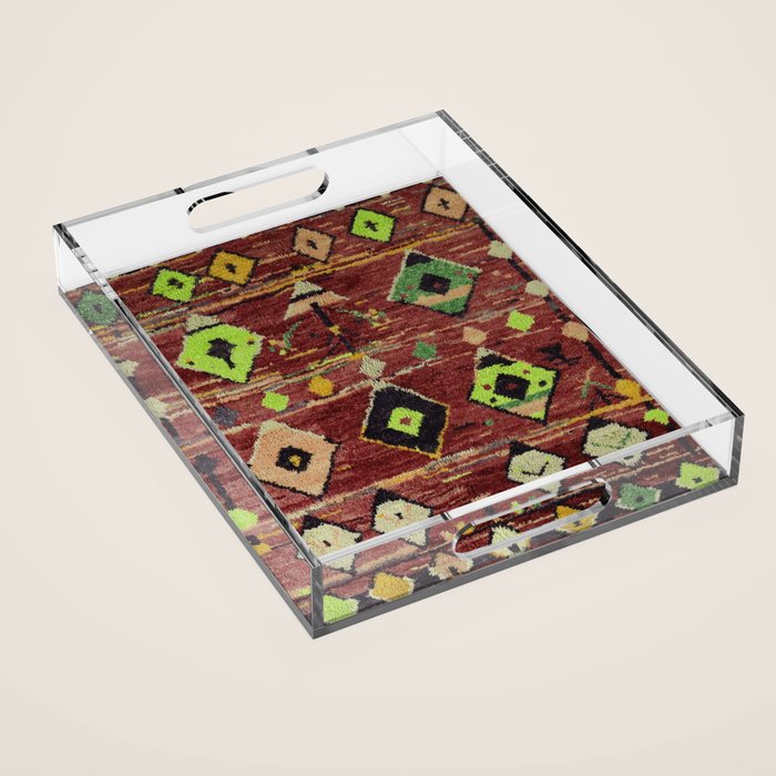 Moroccan Sunset Bohemian Geometric Pattern Acrylic Tray Gallery Image 1