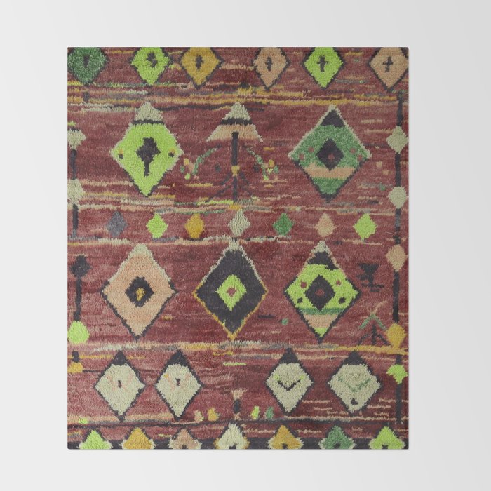Moroccan Sunset Bohemian Geometric Pattern Throw Blanket Gallery Image 2