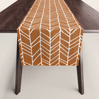 Rustic Herringbone in Clay Terracotta Table Runner Gallery Image 1