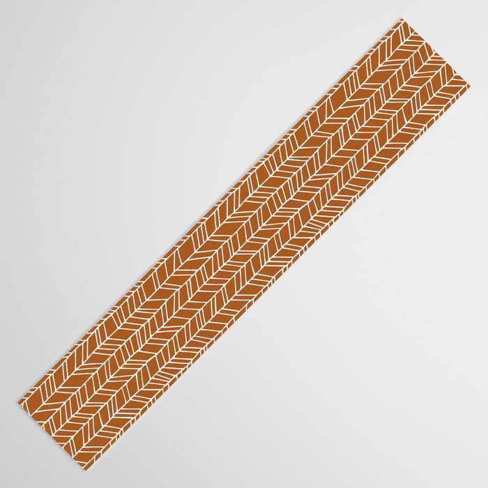 Rustic Herringbone in Clay Terracotta Table Runner Gallery Image 3