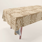 Beige Modern Abstract Flowers Tablecloth Gallery Image 1