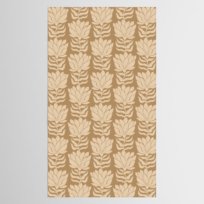 Beige Modern Abstract Flowers Tablecloth Gallery Image 2