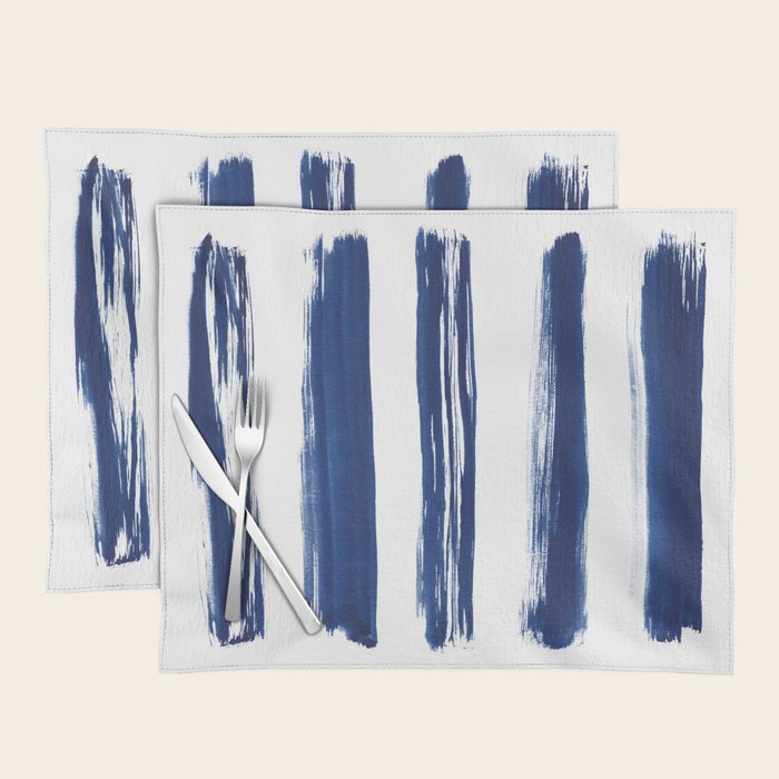 Indigo Brush Strokes | No. 2 Placemat Gallery Image 1