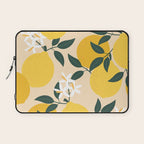 Mediterranean Lemons Zesty Blossom Mid Century Modern Print Pattern Laptop Sleeve Gallery Image 1