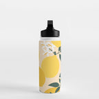 Mediterranean Lemons Zesty Blossom Mid Century Modern Print Pattern Water Bottle Gallery Image 3