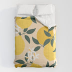 Mediterranean Lemons Zesty Blossom Mid Century Modern Print Pattern Comforter Gallery Image 6