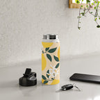 Mediterranean Lemons Zesty Blossom Mid Century Modern Print Pattern Water Bottle Gallery Image 4