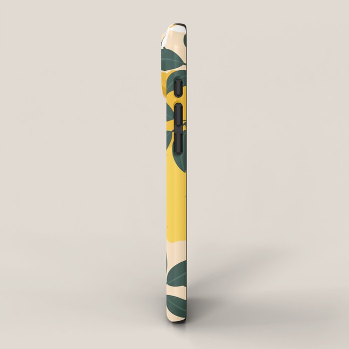 Mediterranean Lemons Zesty Blossom Mid Century Modern Print Pattern iPhone Case Gallery Image 2