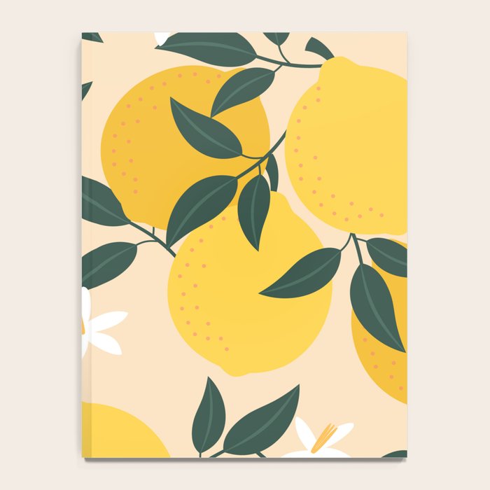 Mediterranean Lemons Zesty Blossom Mid Century Modern Print Pattern Notebook Gallery Image 4