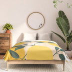 Mediterranean Lemons Zesty Blossom Mid Century Modern Print Pattern Comforter Gallery Image 3