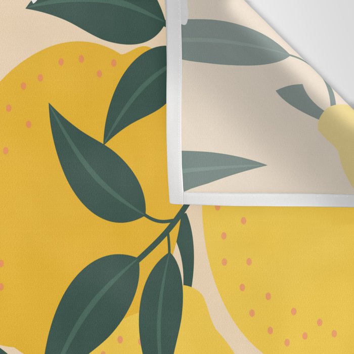Mediterranean Lemons Zesty Blossom Mid Century Modern Print Pattern Wall Tapestry Gallery Image 3