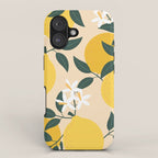 Mediterranean Lemons Zesty Blossom Mid Century Modern Print Pattern iPhone Case Gallery Image 1