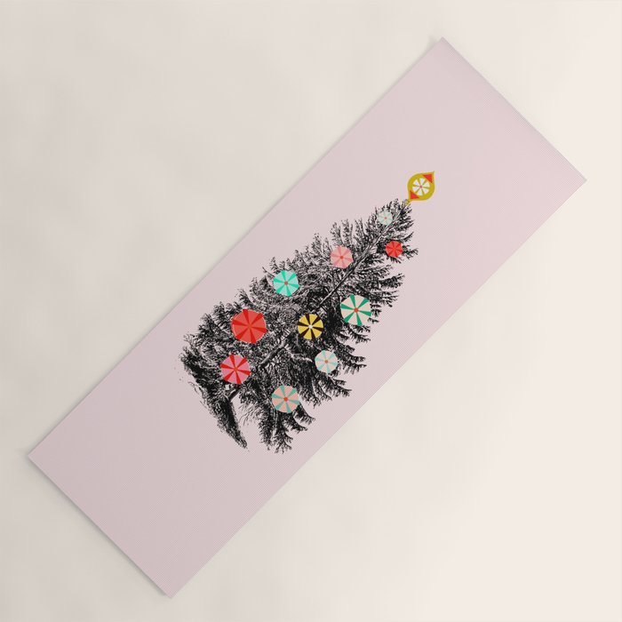 Retro Christmes tree no2 Yoga Mat Gallery Image 1