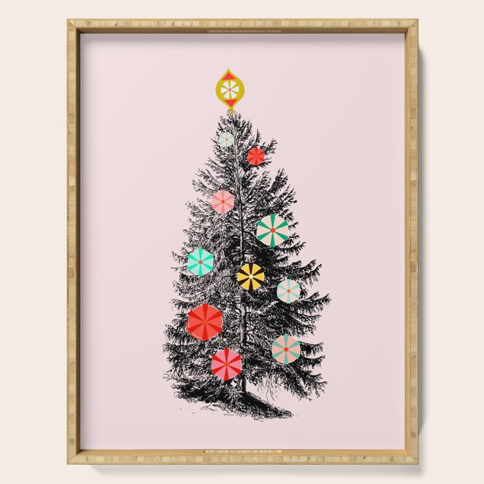 Retro Christmes tree no2 Serving Tray Gallery Image 1