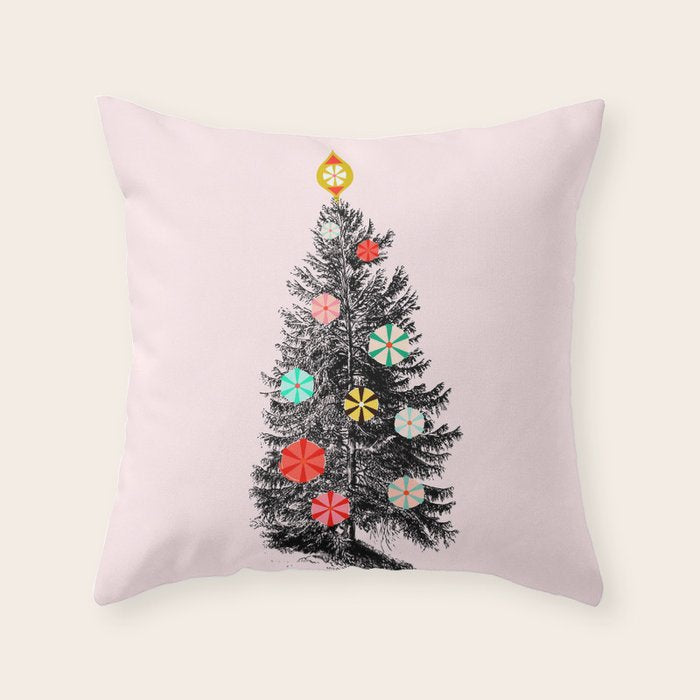 Retro Christmes tree no2 Throw Pillow Gallery Image 6