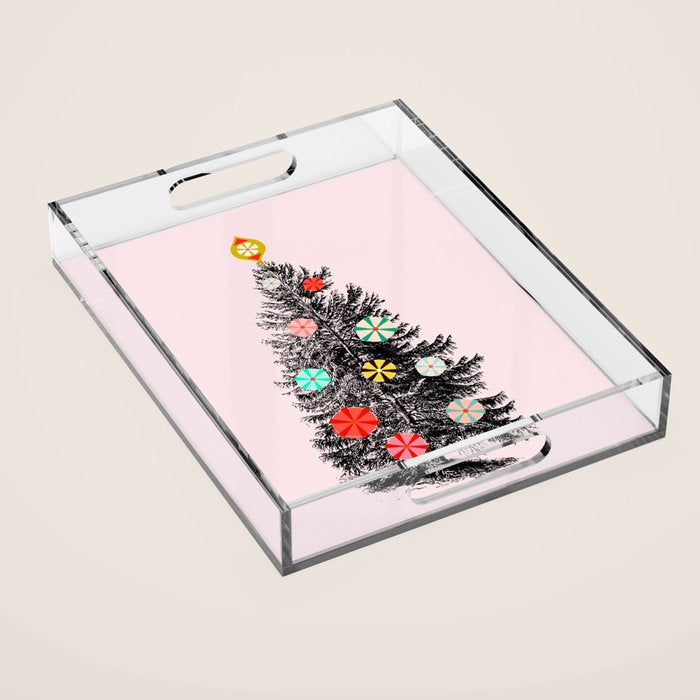 Retro Christmes tree no2 Acrylic Tray Gallery Image 1