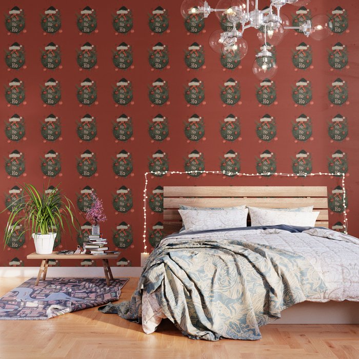 Festive Ho Ho Ho Bauble Red  Wallpaper Gallery Image 3