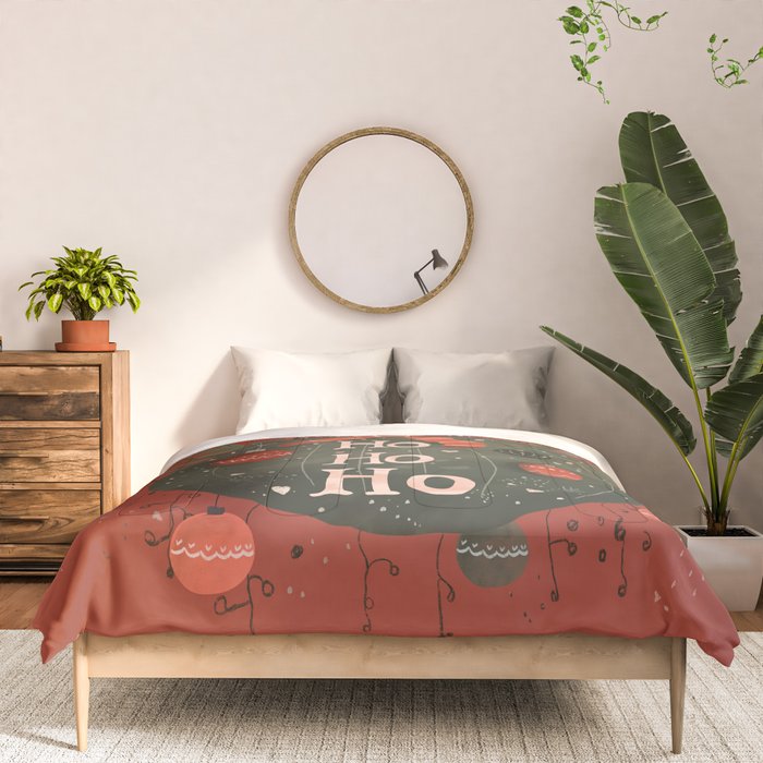 Festive Ho Ho Ho Bauble Red  Comforter Gallery Image 3