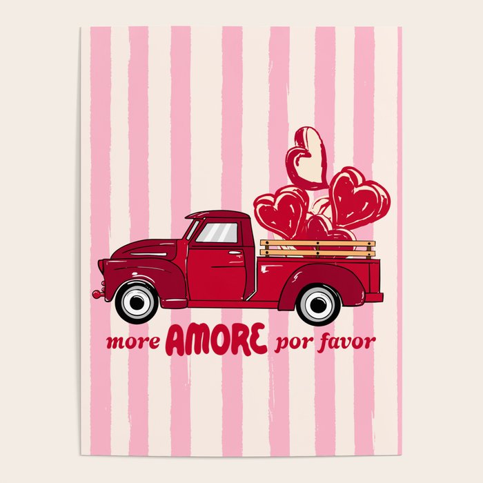More Amore Por Favor Retro Love Truck Poster Gallery Image 4
