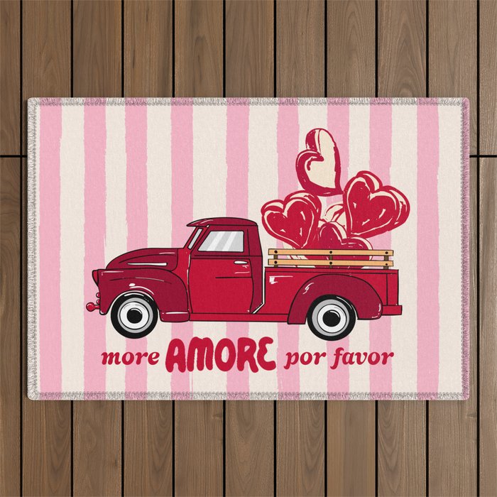More Amore Por Favor Retro Love Truck Outdoor Rug Gallery Image 1