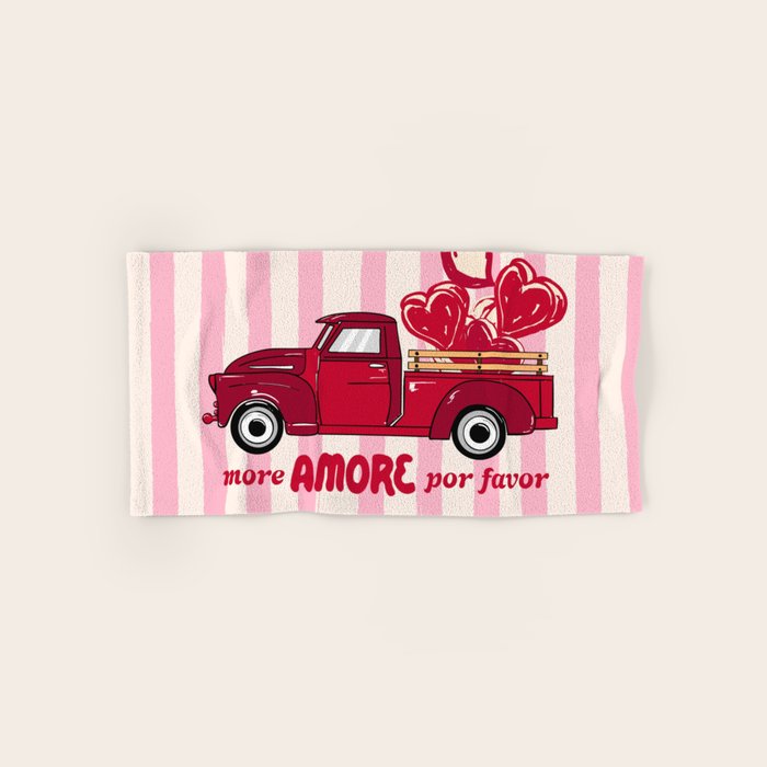 More Amore Por Favor Retro Love Truck Bath Towel Gallery Image 1