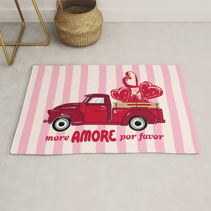 More Amore Por Favor Retro Love Truck Rug Gallery Image 1
