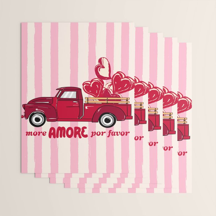 More Amore Por Favor Retro Love Truck Wrapping Paper Gallery Image 3