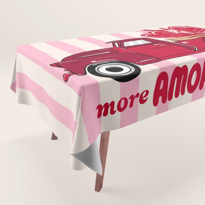 More Amore Por Favor Retro Love Truck Tablecloth Gallery Image 1