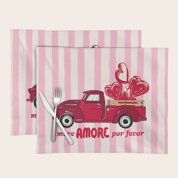 More Amore Por Favor Retro Love Truck Placemat Gallery Image 1