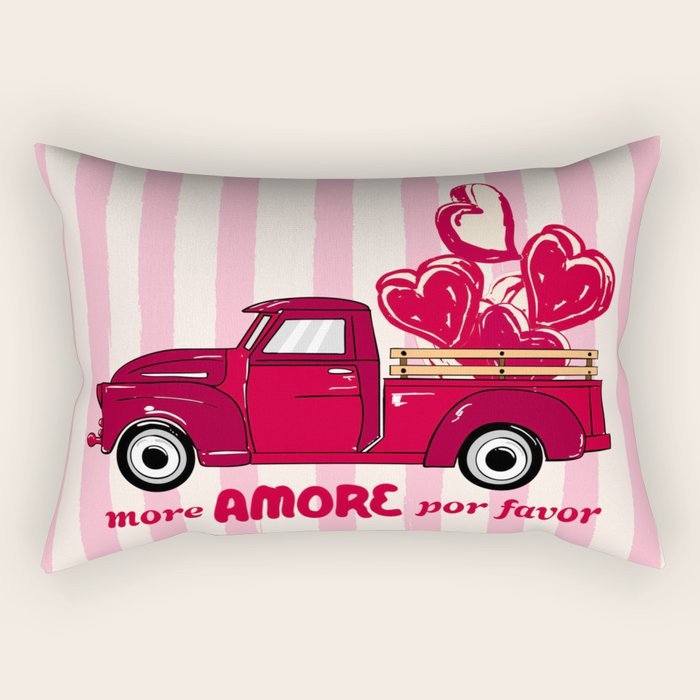 More Amore Por Favor Retro Love Truck Rectangular Pillow Gallery Image 1