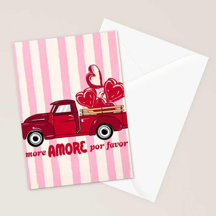 More Amore Por Favor Retro Love Truck Stationery Card Gallery Image 2
