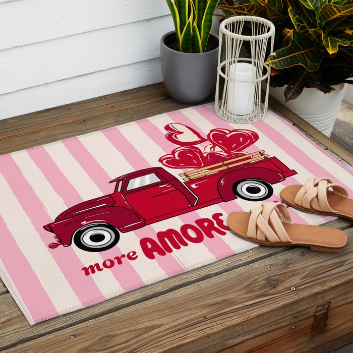 More Amore Por Favor Retro Love Truck Outdoor Rug Gallery Image 2