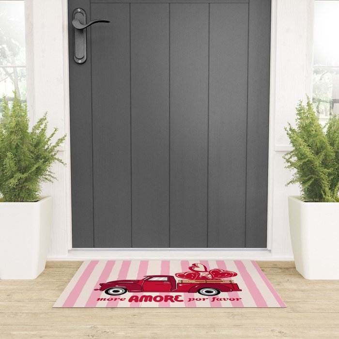 More Amore Por Favor Retro Love Truck Welcome Mat Gallery Image 3