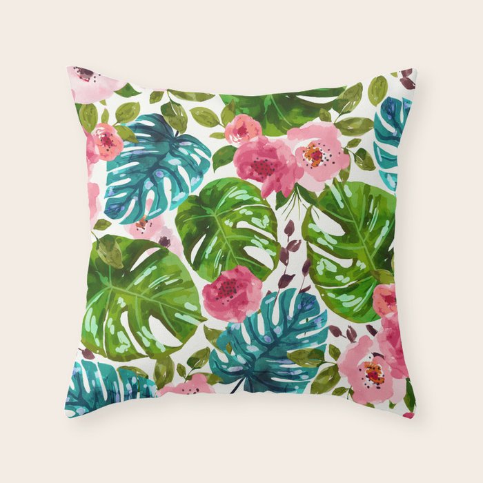 Tropical Shades Throw Pillow Gallery Image 1