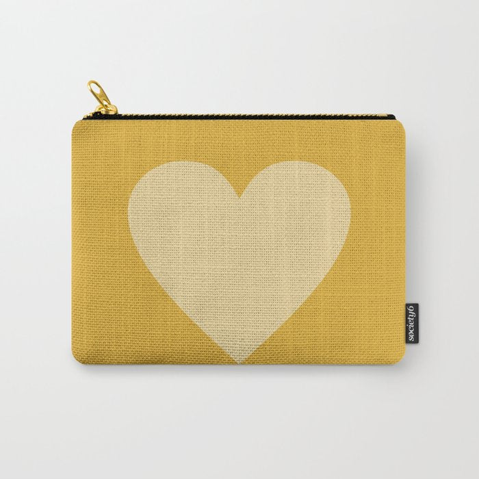Cute Minimal Heart in Mustard Carry All Pouch Gallery Image 1